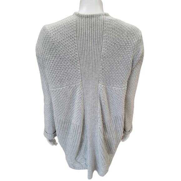 Sam Edelman Sarita Gray Mixed Knit Long Cardigan Sweater Women’s Small Oversized - Picture 6 of 10